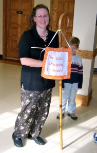 The first grade Shepherd with the banner